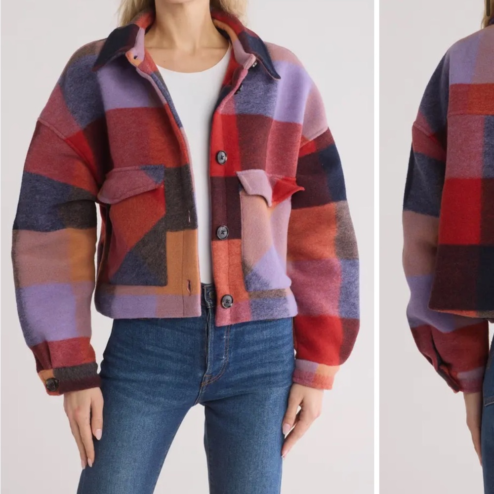 ISO Vigoss red brushed plaid shirt jacket shacket. DO NOT BUY